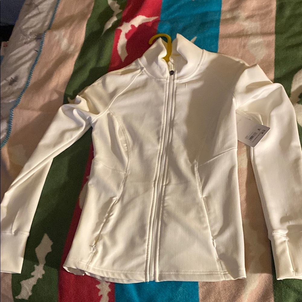 White Ski & Snow Jacket with Full-Length Zipper